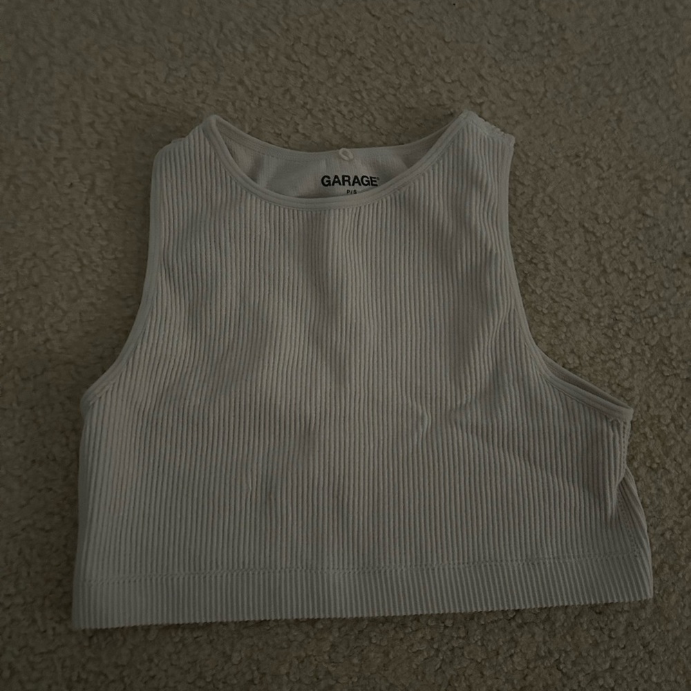Garage Tan/Cream Ribbed Tank Top